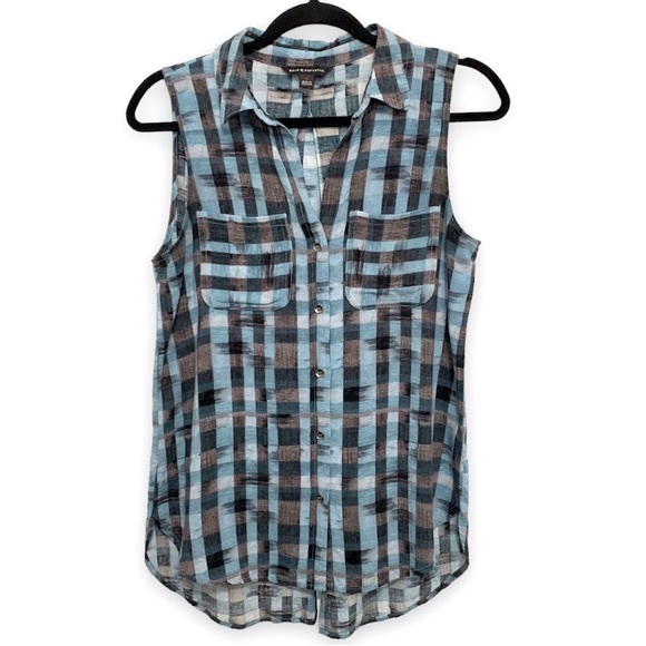 Rock & Republic Tops - Rock & Republic Plaid Print Sleeveless Top